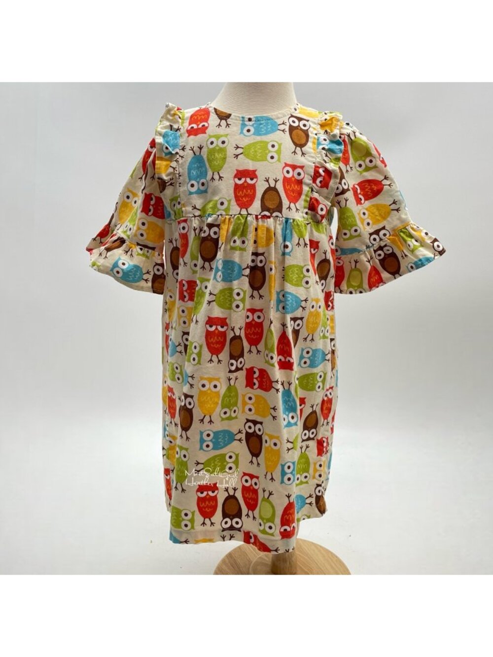 Soutern Sunshine Kids Owls Ruffle Cotton Dress 3T